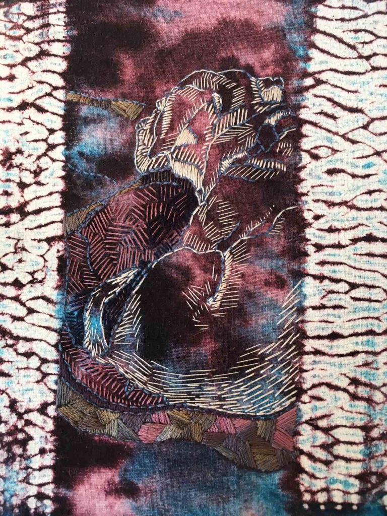 Stitching on the bed