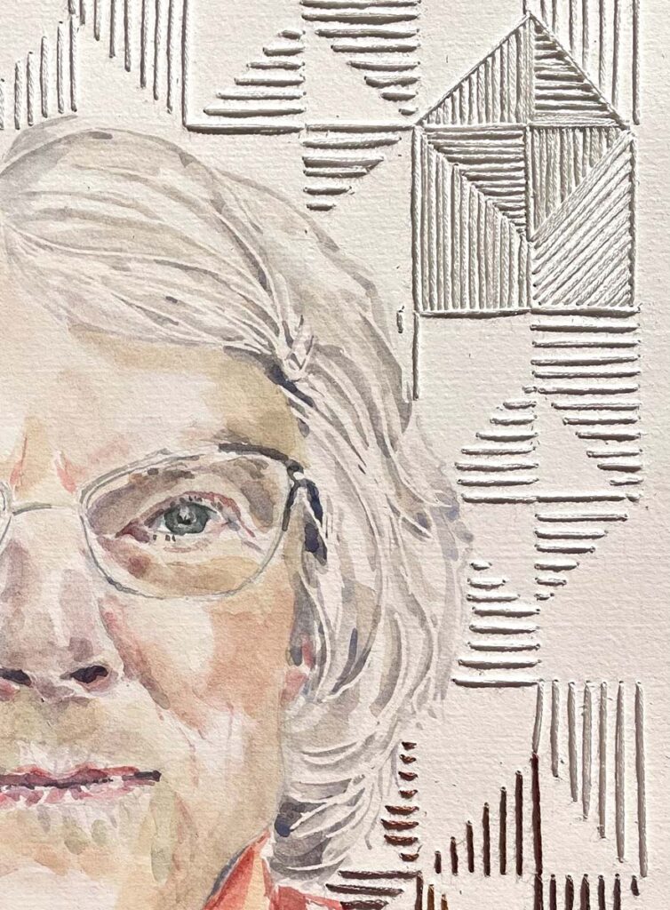 Measured Response Watercolor Embroidery Stitching
