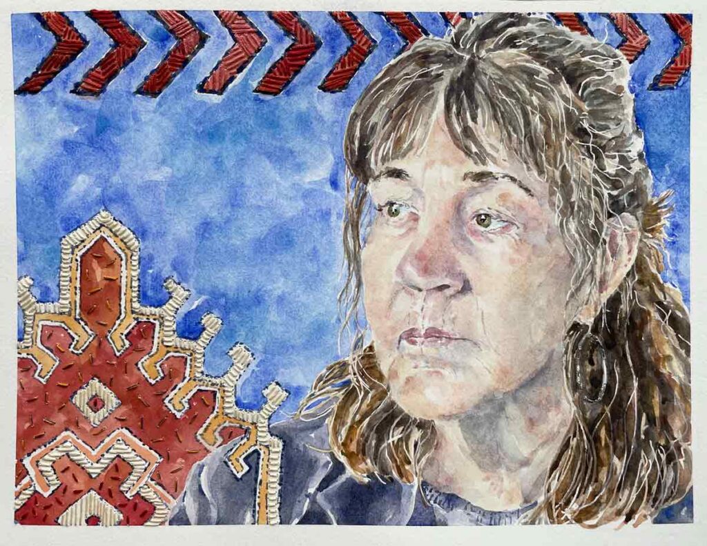 The Adventurer Watercolor & embroidery