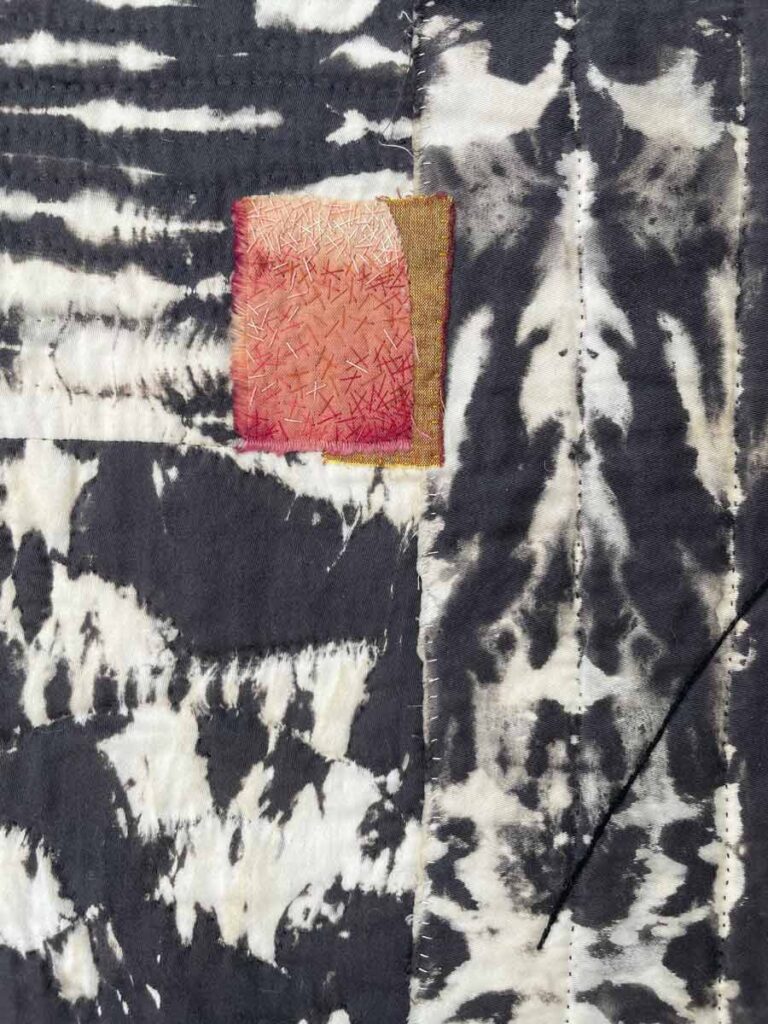 Autumn Leaf detail, art quilt