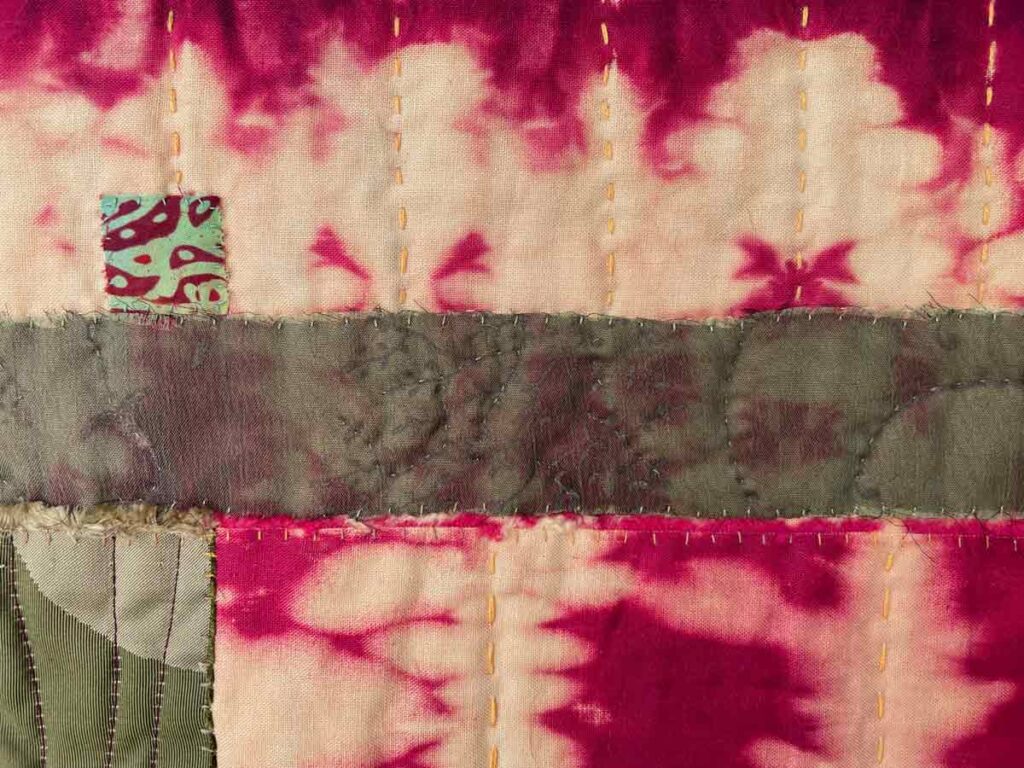 Sunlight on the Forest Floor Detail, Art Quilt