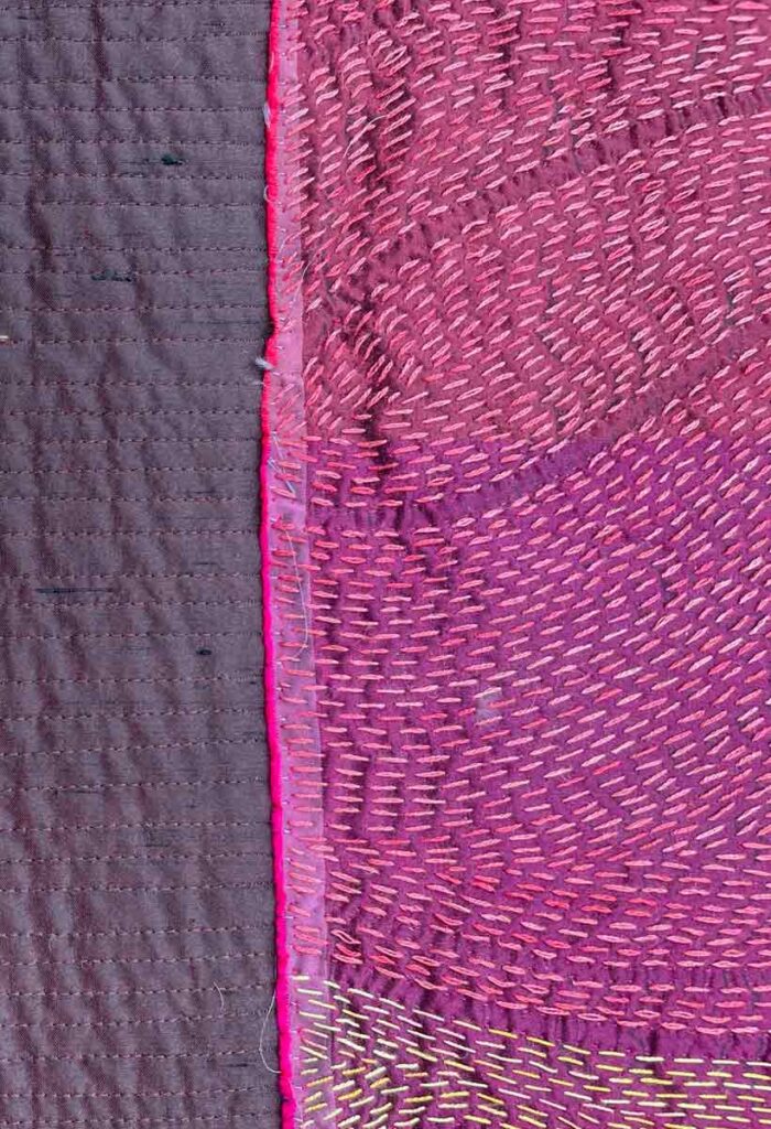 That First Peony, detail art quilt