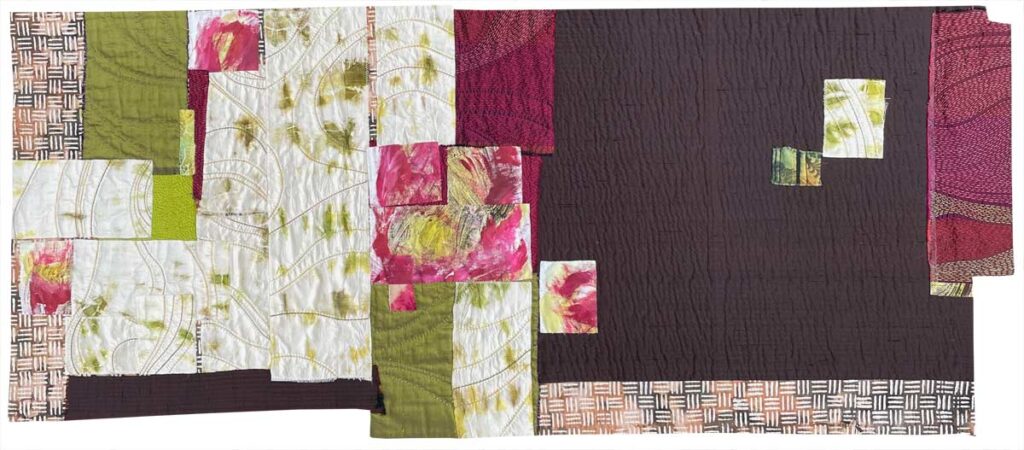 That First Peony, art quilt