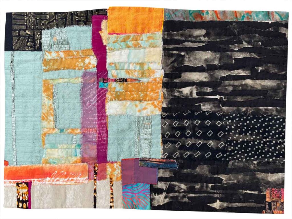 Book Form, Textile collage, Dye, Applique, quilting, embroidery