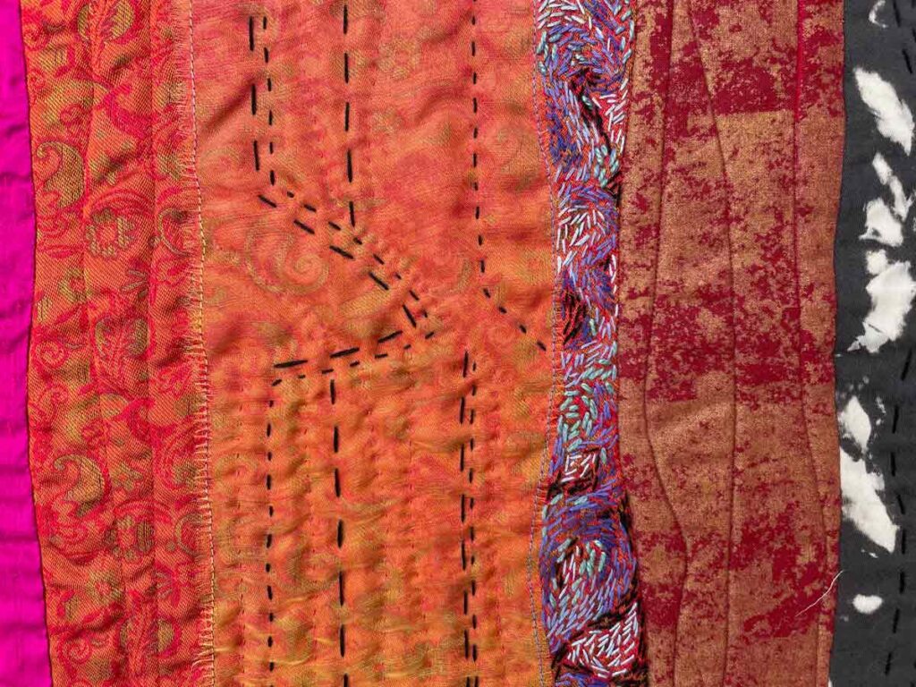 Room for adjustment detail, embroidery
