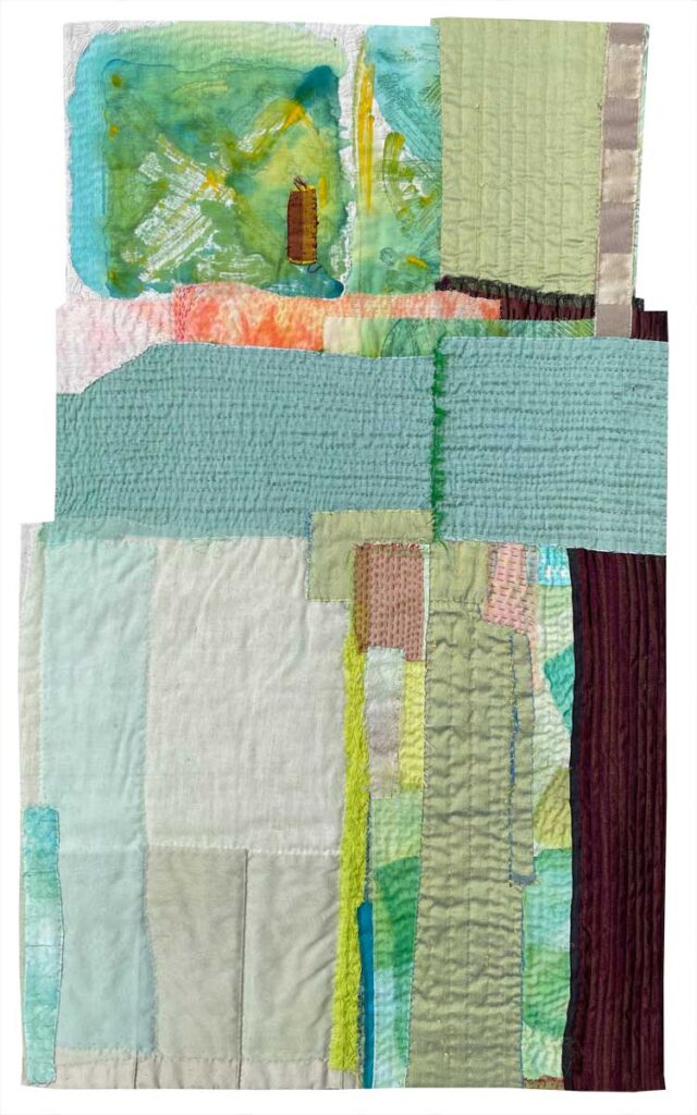 Tadasana painted quilted embroidery