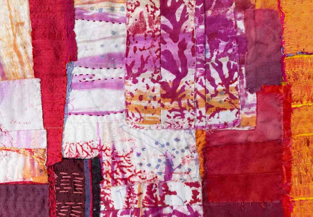 Chipotle with Beets detail, Textile Collage