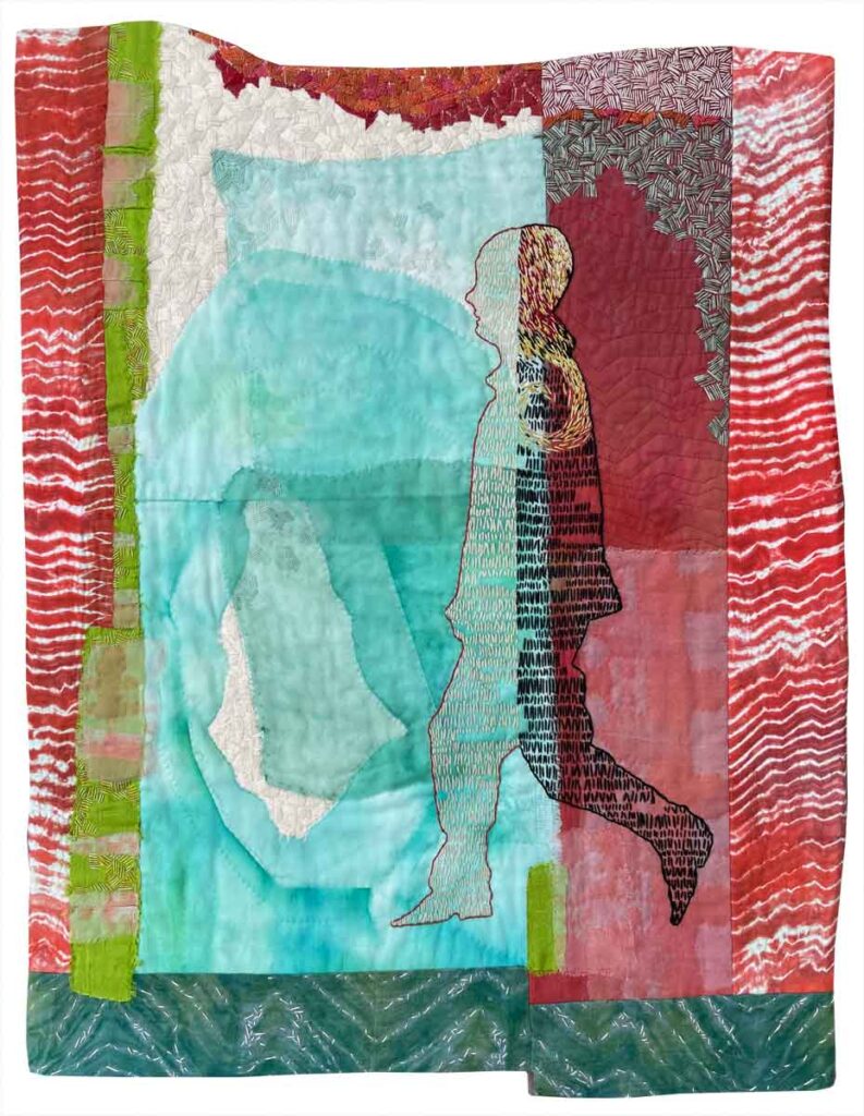 Transcendent Eclosion Textile Collage Dye Paint Embroidery