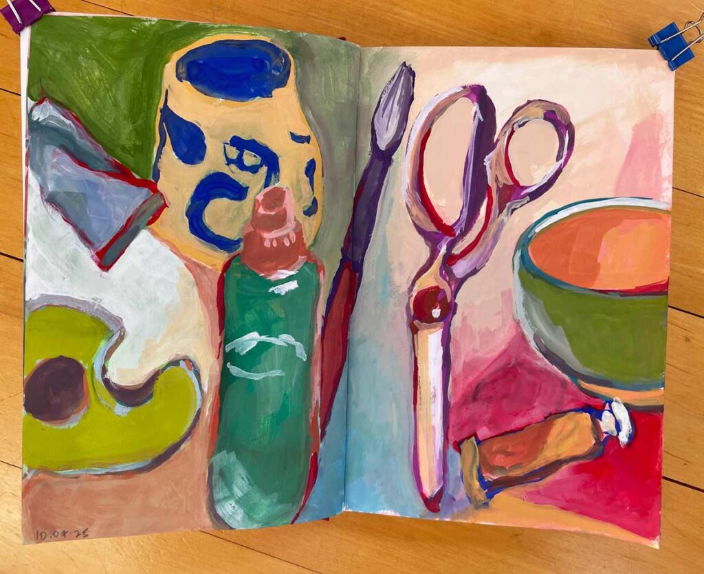 Scotch Tape, Gouache